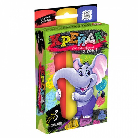 Крейда для малювання на асфальті вел. 3 шт. Danko toys MEL-01-01U