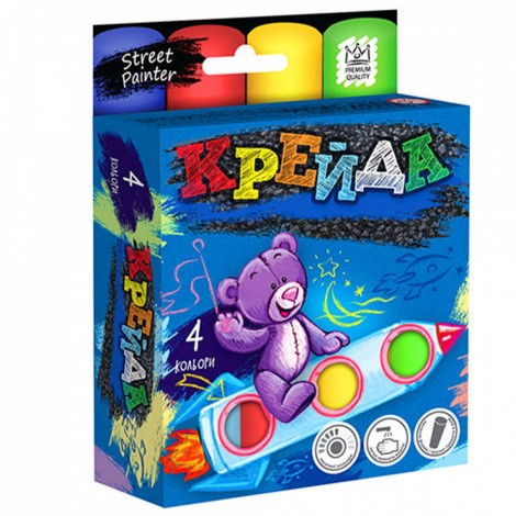 Крейда для малювання на асфальті вел. 4 шт. Danko toys MEL-01-02U