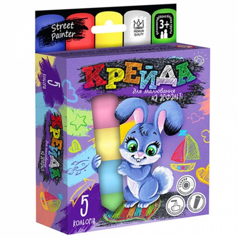 Крейда для малювання на асфальті вел. 5 шт. Danko toys MEL-01-03U