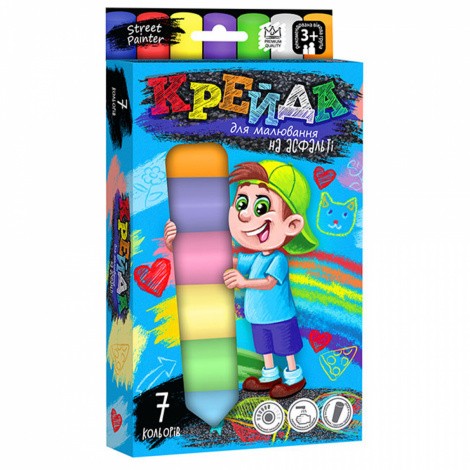 Крейда для малювання на асфальті вел. 7 шт. Danko toys MEL-01-05U