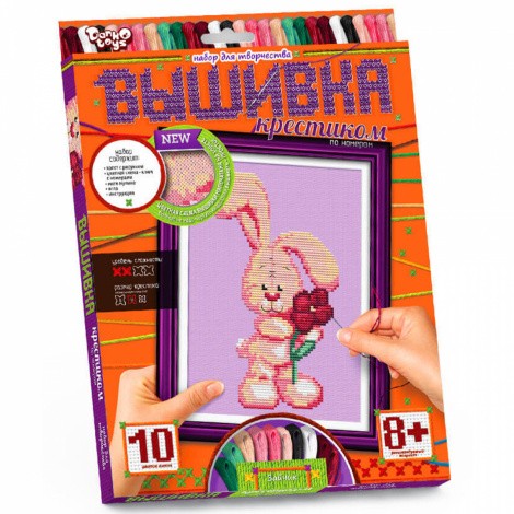 Набір для творчості "Вышивка крестиком по номерам" Danko toys VK-01-01,02,03,04...10