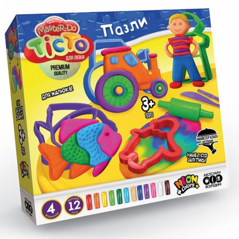 Набір креативної творчості "Тісто для ліпки "Master Do" ПАЗЛИ укр (6) Danko toys TMD-11-01U,02U
