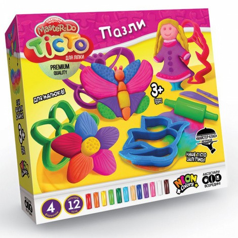 Набір креативної творчості "Тісто для ліпки "Master Do" ПАЗЛИ укр (6) Danko toys TMD-11-01U,02U