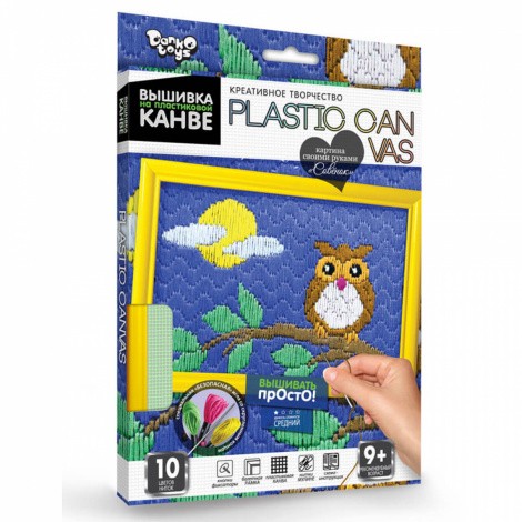 Вишивка на пластиковій канві PLASTIC CANVAS Danko toys РС-01-01,02,03,04,05...10