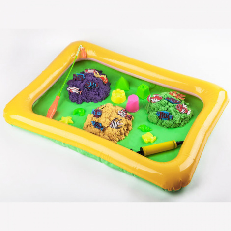 Гра велика настільна 2в1 "Кльова рибалка" та кінетичний пісок KIDSAND Danko toys KRKS-01-01U