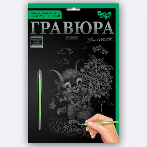 Набір для творчості "Гравюра А5" (32 види) Danko toys ГР-А5-01з...24з, 01с...24с