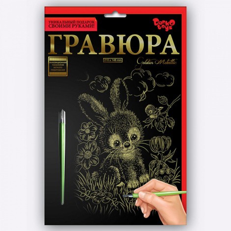 Набір для творчості "Гравюра А5" (32 види) Danko toys ГР-А5-01з...24з, 01с...24с