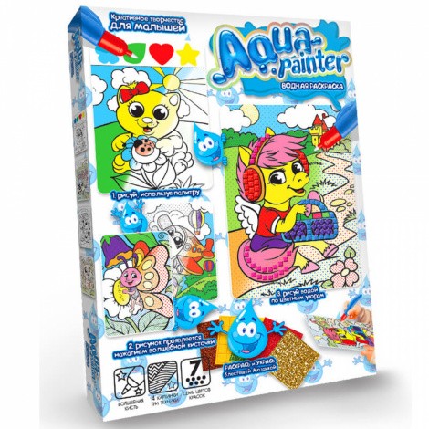 Набір Водне забарвлення AQUA PAINTER Danko toys AQP-01-01U, 02U03U.