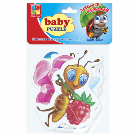 Пазли Vladi toys "Baby puzzle" "Забавні комахи" VT1106-82