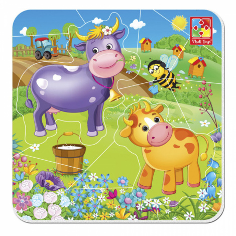 Пазлы  Vladi Toys на магните "Коровка и теленок" 14 эл. VT3204-13