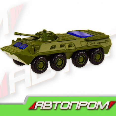 БТР метал 6409A "АВТОПРОМ" 1:54, батарейка, світло, звук, у коробці 17*7*7,5см