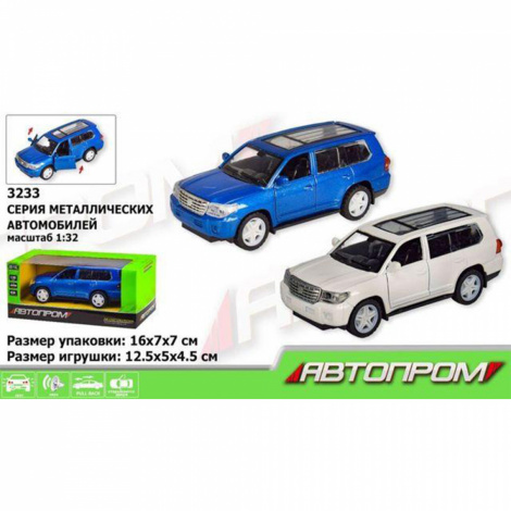 Машина метал 3233 "АВТОПРОМ",1:32, 2 кольори, відчиняються двері, в коробці.16*7*7см