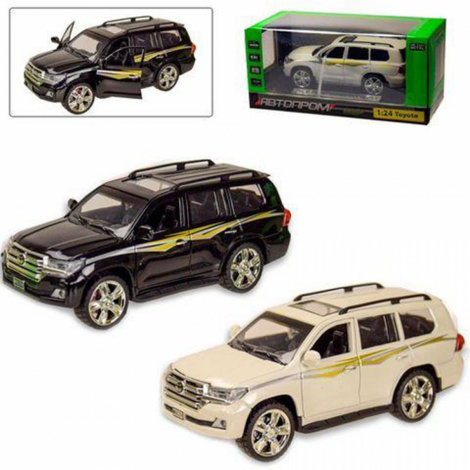 Машина метал 7666 "АВТОПРОМ" 1:24 Toyota, 2 кольори, світло, звук, відчиняються двері, в коробці 24*11