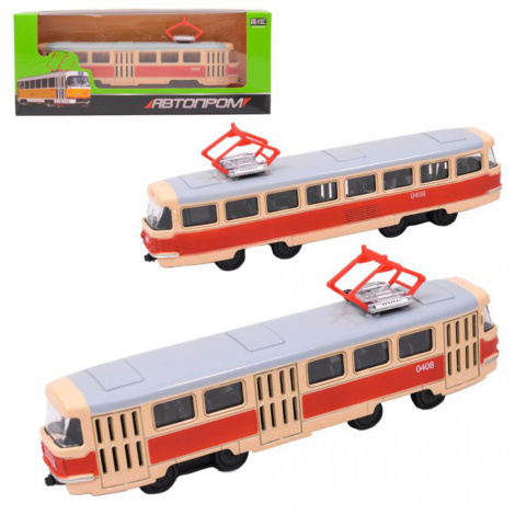 Трамвай метал 6411A "АВТОПРОМ" 1:54 у коробці 19,5*5,5*8см