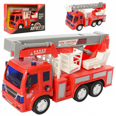 Пожежна машина AS-2193 АвтоСвіт, інерційна, 25см, звук, світло, 2 види, в коробці, 28-17-10см