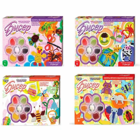 Бисер средний Danko toys Б6-1,Б6-2,Б6-3,Б6-4