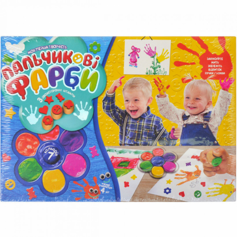 Пальчикові фарби "Моя перша творчість" 7 кол. Danko toys РК-01-01