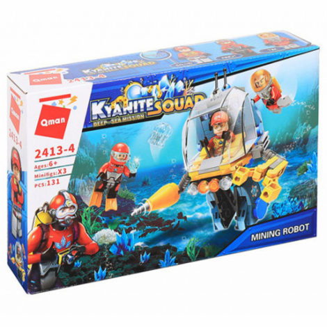 Конструктор Qman 2413 подводный транспорт от119 дет, кор, 8 шт (4 вида) в дисплее