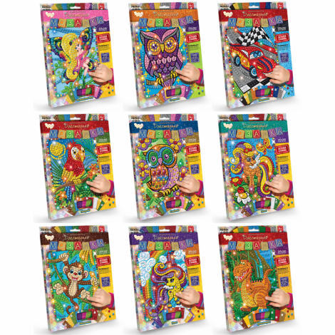 Креативна творчість "Блискуча мозаїка "Glitter Mosaic" Danko toys БМ-03-01,02,03,04,05...10