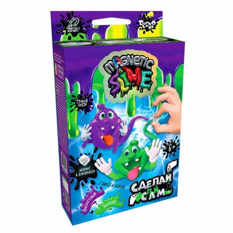 Безпечна освітня творчість для проведення дослідів "Crazy Slime Magnetic" міні Danko toys SLM-Mg-02