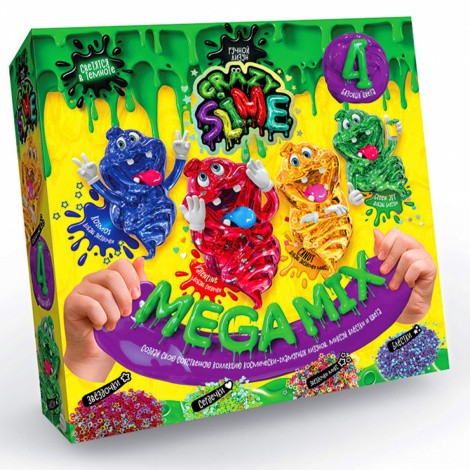 Безпечний освітній набір для проведення Досвідів "Crazy Slime 4 в 1" Danko toys SLM-03-01U, 02U