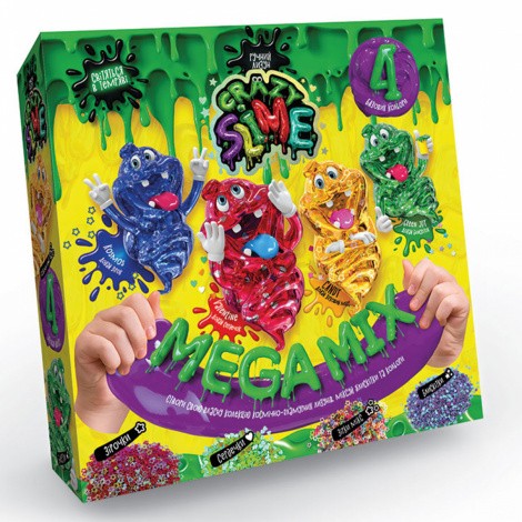 Безпечний освітній набір для проведення Досвідів "Crazy Slime 4 в 1" Danko toys SLM-03-01U, 02U