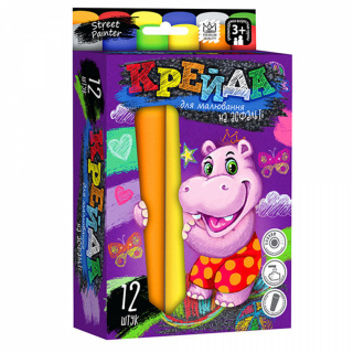 Крейда для малювання на асфальті вел. 12 шт. Danko toys MEL-01-06U