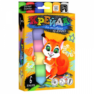 Крейда для малювання на асфальті вел. 6 шт. Danko toys MEL-01-04U