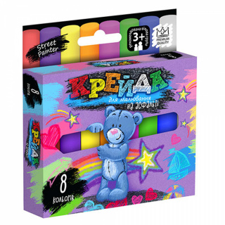 Крейда для малювання на асфальті тонка 8 шт. Danko toys MEL-02-02U