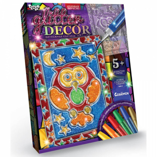 Вітражна картина (6 видів) "Glitter decor" Danko toys GD-01-01U, 02U, 03U ...06U