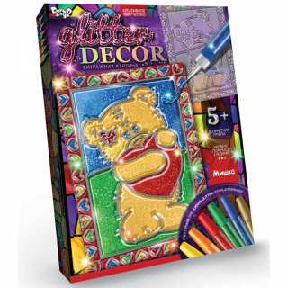Вітражна картина (6 видів) "Glitter decor" Danko toys GD-01-01U, 02U, 03U ...06U