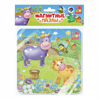 Пазли Vladi Toys на магніті "Корівка і телятко" 14 ел. VT3204-13