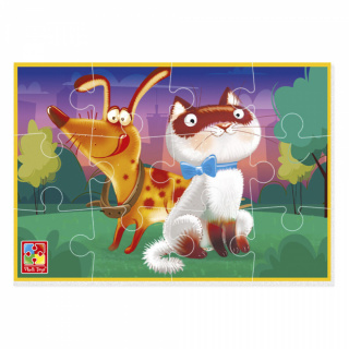 М*які пазли Vladi Toys А-5 "Котик та песик" VT1103-43