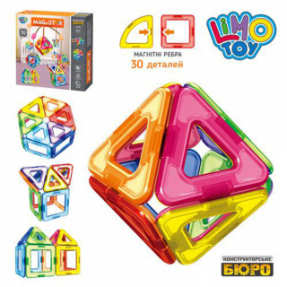 Конструктор LT1001 магнітний, 30 деталей, у коробці 25,5-25,5-5см