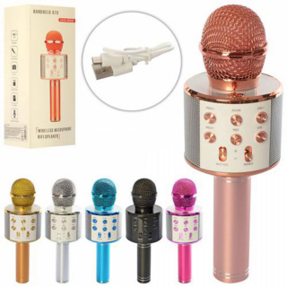 Мікрофон WS858 23 см, акумуляторний, Bluetooth, TF слот, USB зарядка, в коробці 9,5-25-8,5 см