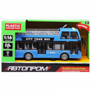 Автобус - двоповерховий батар. 7952AB "АВТОПРОМ", 2 кольори, світло, звук.