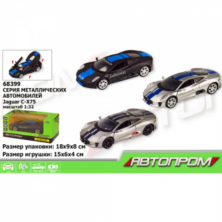 Машина метал 68399 (7947) "АВТОПРОМ" 1:32 Jaguar C-X75, 3 кольори, світло, звук, в коробці