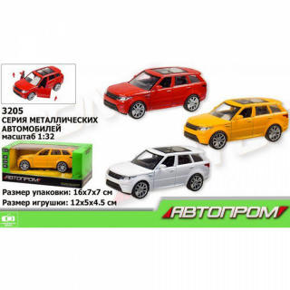 Машина метал 3205 "АВТОПРОМ" 1:32, 3 кольори, відчиняються двері, в коробці 16*7*7см