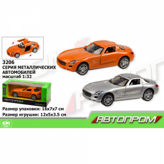 Машина метал 3206 "АВТОПРОМ" 1:32, 2 кольори, відчиняються двері, в коробці