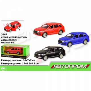 Машина метал 3267 "АВТОПРОМ", 1:32, 3 кольори, відчиняються двері, в коробці 16*7*7см