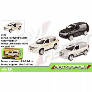 Машина метал 4327 "АВТОПРОМ" 1:42 Land Cruiser Prado, 3 кольори, відчиняються двері, в коробці 14,5*6,5*7см