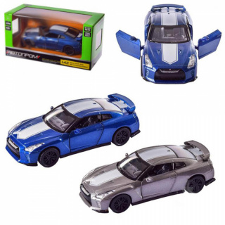Машина метал 4353 "АВТОПРОМ" 2 кольори, 1:42 Nissan GT-R (R35), відчиняються двері, в коробці