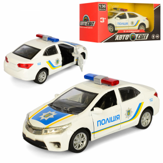 Машинка AS-1832 АвтоСвіт 1:36, метал, інерція, поліція, 12,5см, у коробці, 14,5-7,5-6,5см