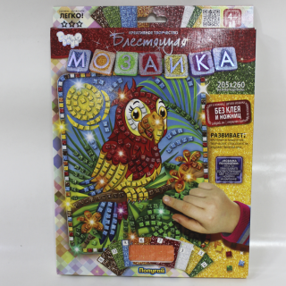 Креативна творчість "Блискуча мозаїка "Glitter Mosaic" Danko toys БМ-03-01,02,03,04,05...10