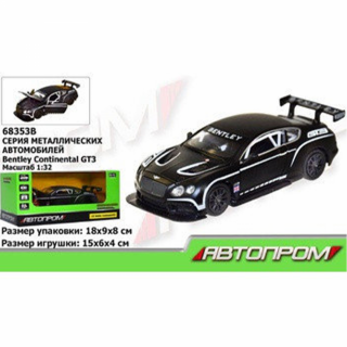 Машина металева 68353B (7953) "АВТОПРОМ" 1:32 Bentley Continental GT3, світло, звук, в коробці