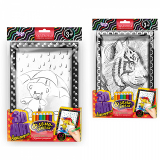 3D ART Антистрес розмальовка фломастер. 3DA-01-01,02,03,04,04,06 Danko toys