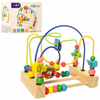 Дерев'яна іграшка Лабіринт MD2327 на дроті, рахунки, в коробці, 19-17-12,5см